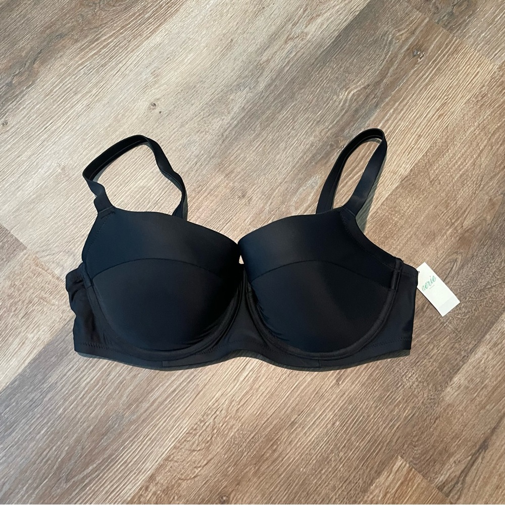 NWT Aerie Black Underwire Swim Top Size 36DD